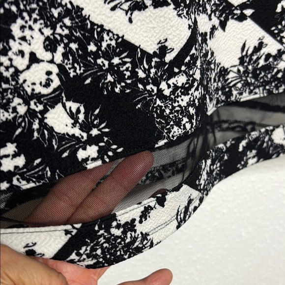 Xhilaration Black and White Cowl Neck Sheath Midi Dress - Picture 3 of 9